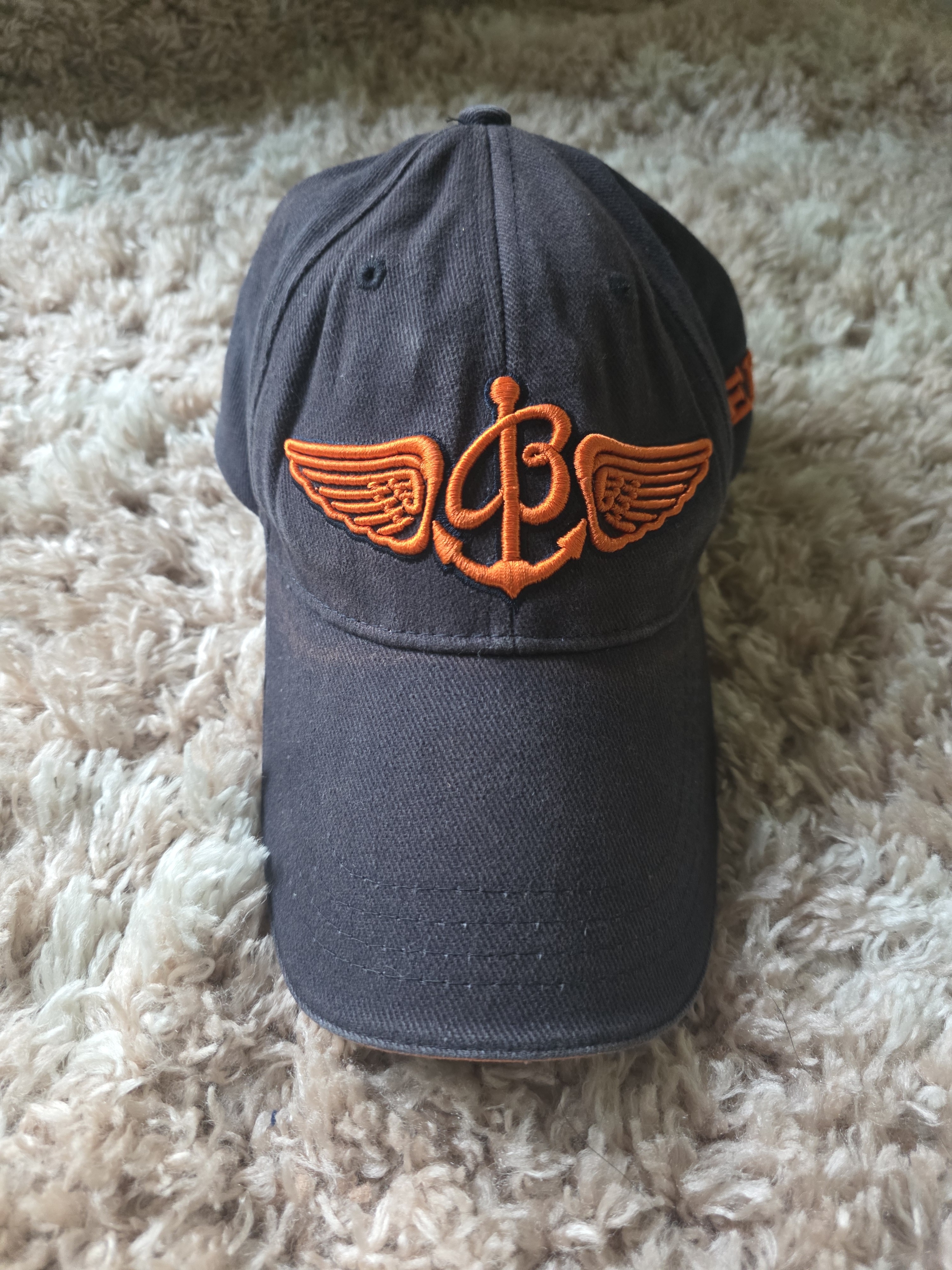 Breitling Cap With Orange Anchor Wing Embroidery